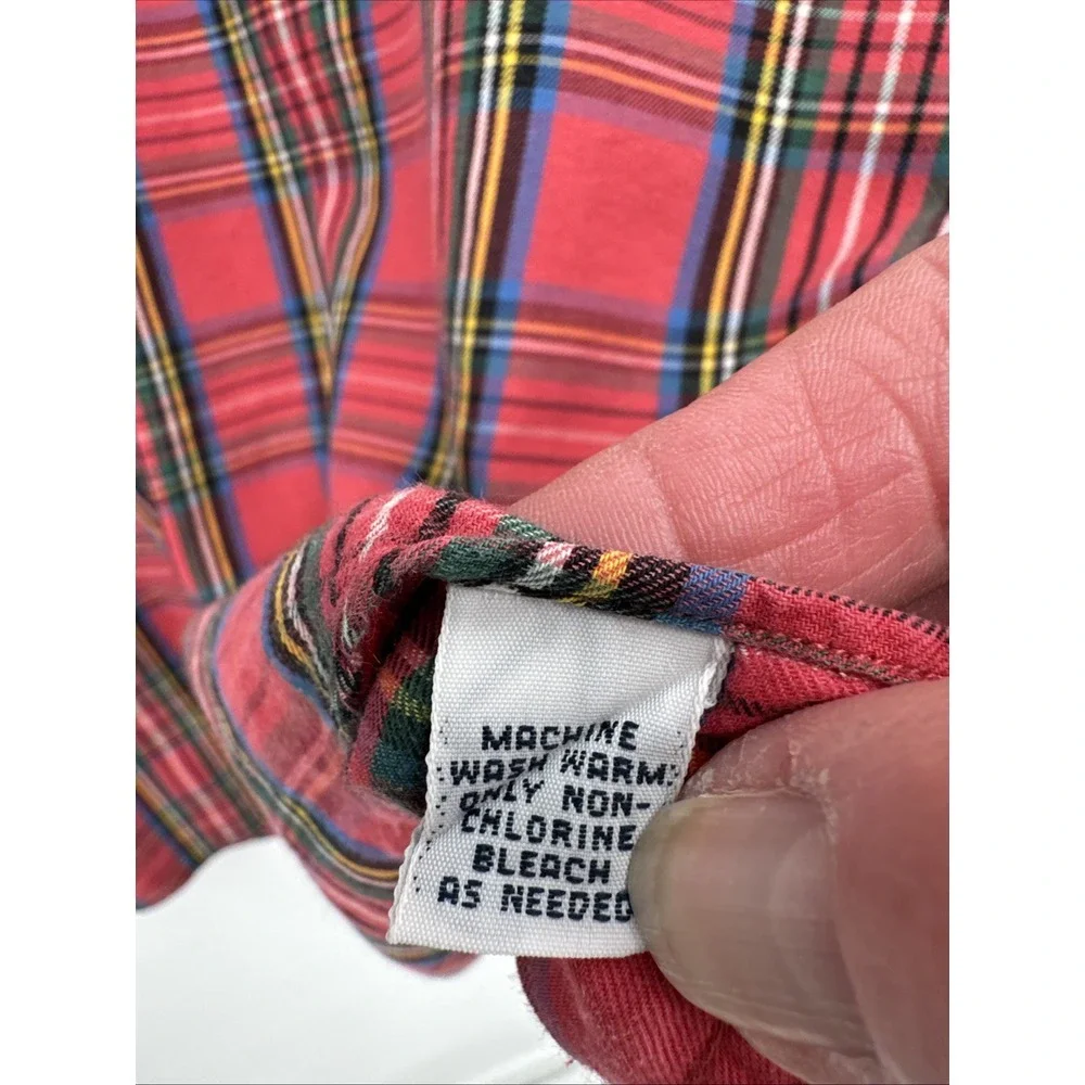 Polo Ralph Lauren VTG‎ Men's Cotton/Lyocell Work Shirt Pink Plaid Size XL